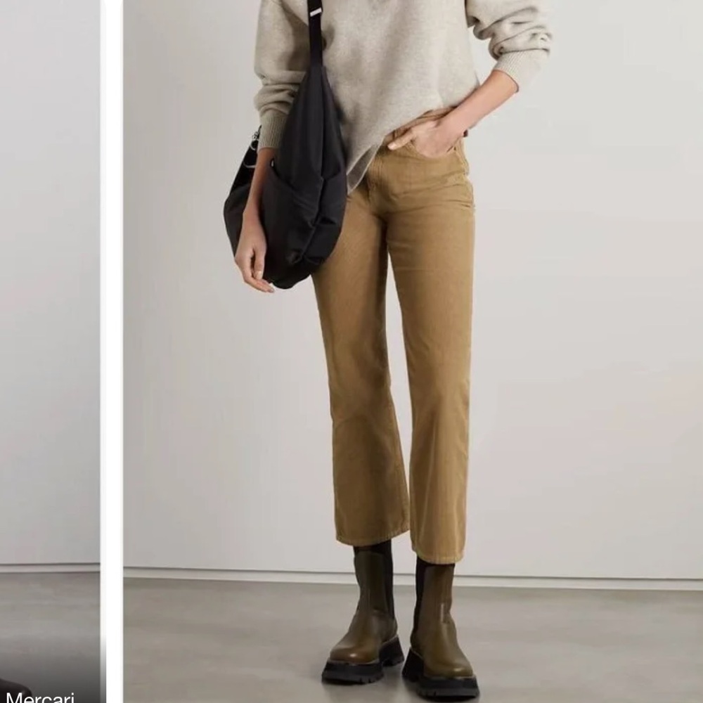 NWT $325 Re/Done 70’s Cropped Washed Khaki Cotton Corduroy Pants women size 26
